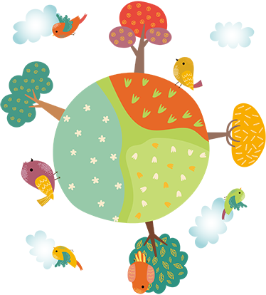 Gyvūnų vinilo kilimėlis pavasario baltame rate - „Tenstickers“