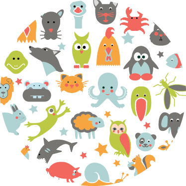 Gyvūnų vinilo kilimėlis gyvūnai rate - „Tenstickers“