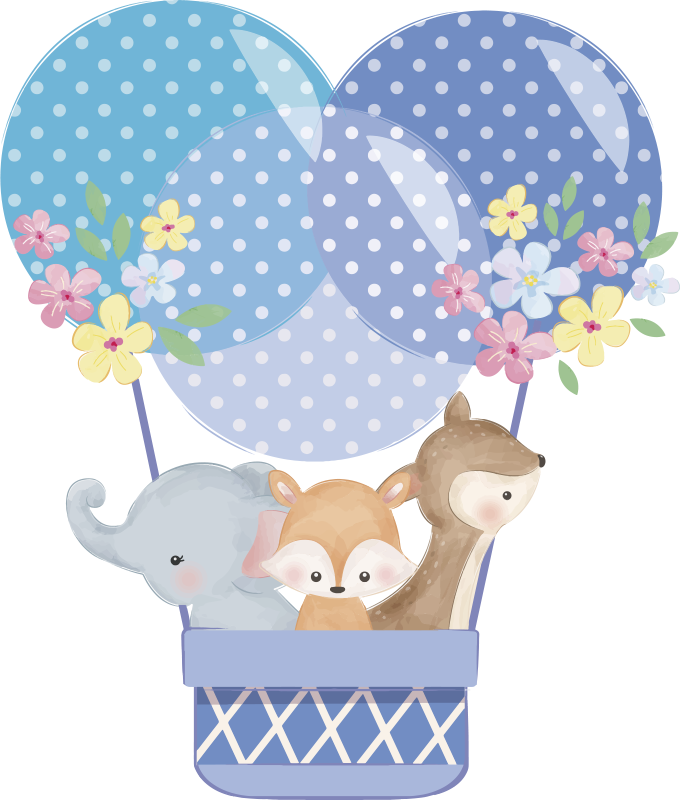 Gyvūnų vinilo kilimėlis su akvareliniais balionais - „Tenstickers“