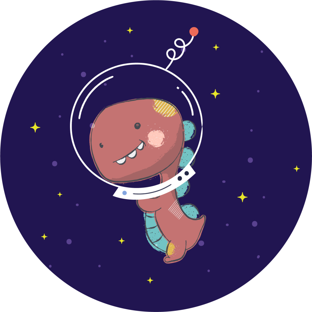 Gyvūnų vinilo kilimėlis kosminis t-reksas - „Tenstickers“