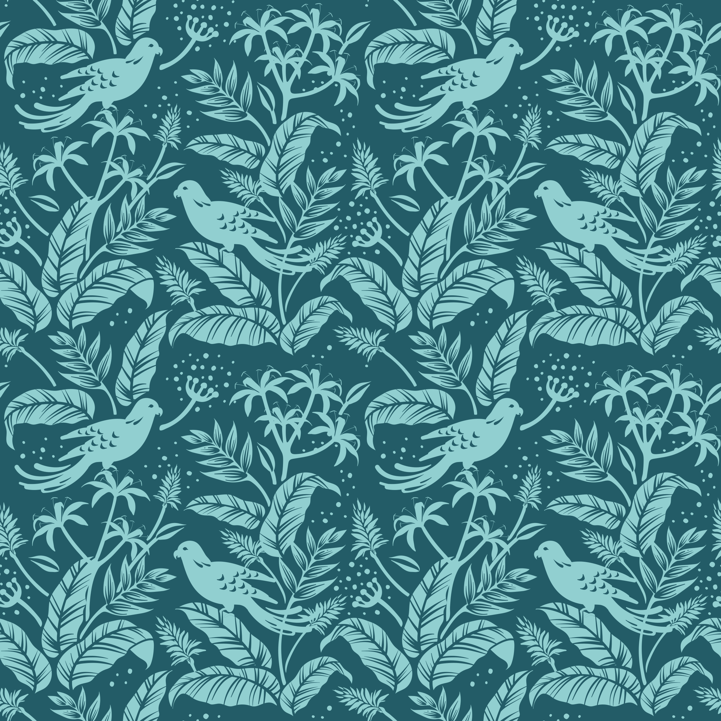 Gyvūnų vinilo kilimėlis su mėlynomis paukštėmis - „Tenstickers“