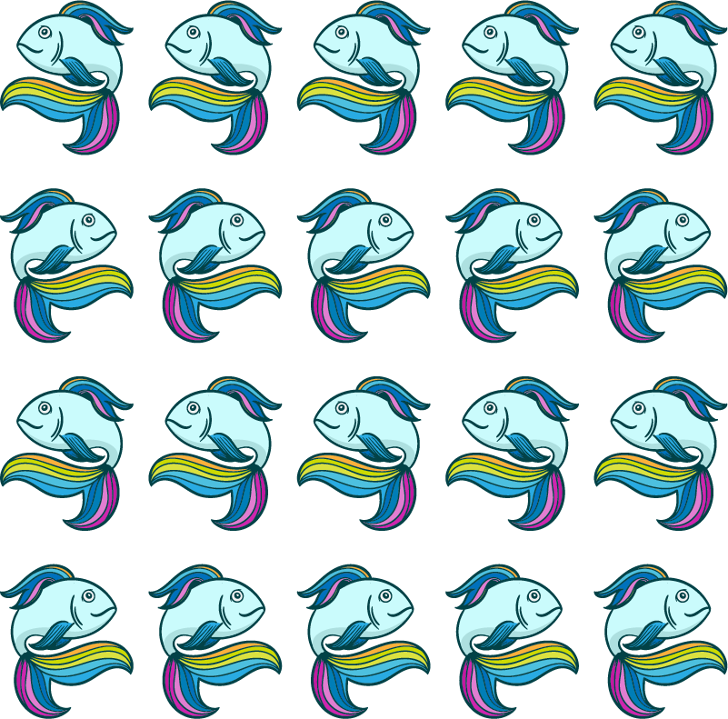 Gyvūnų vinilo kilimėlis mėlyna neoninė žuvis - „Tenstickers“