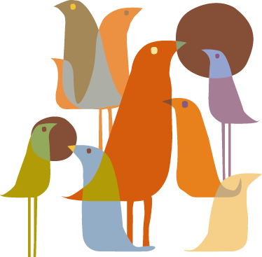 Gyvūnų vinilo kilimėlis paukščių minimalistiniu stiliumi - „Tenstickers“