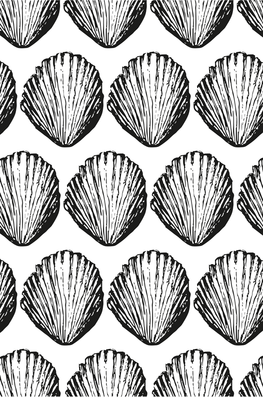 Gyvūnų vinilo kilimėlis retro kriauklių raštu - „Tenstickers“