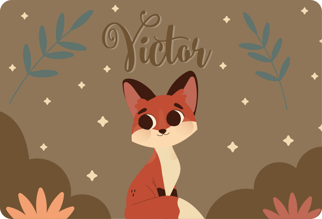 Gyvūnų vinilo kilimėlis mielam berniukui su vardu - „Tenstickers“