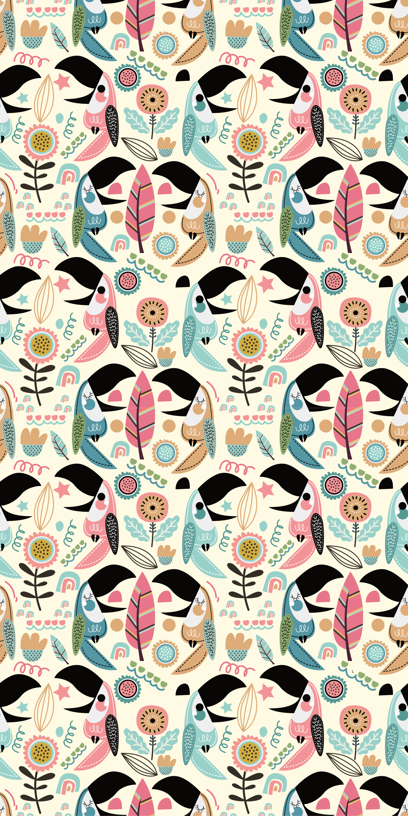 Gyvūnų vinilo kilimėlis mėlynos šiaurės pastelinių lapų - „Tenstickers“