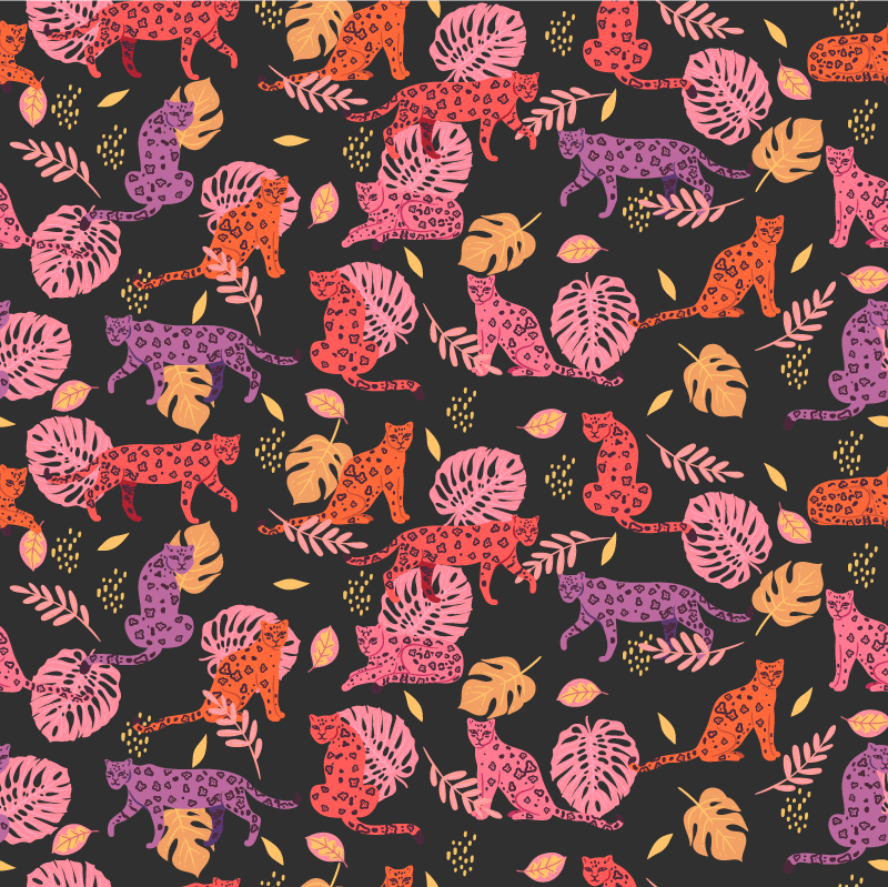 Gyvūnų vinilo kilimėlis tropikų ir leopardų stiliaus - „Tenstickers“