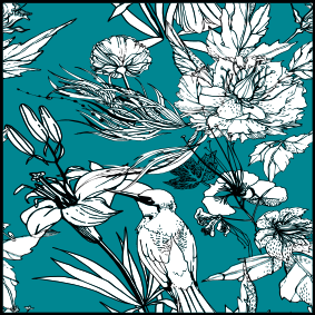 Gyvūnų vinilo kilimėlis su elegantišku baltų paukščių raštu - „Tenstickers“