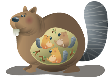 Gyvūnų vinilo kilimėlis voverių mama - „Tenstickers“