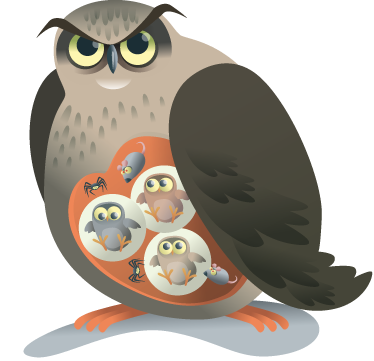 Gyvūnų vinilo kilimėlis motinos pelėdos tema - „Tenstickers“