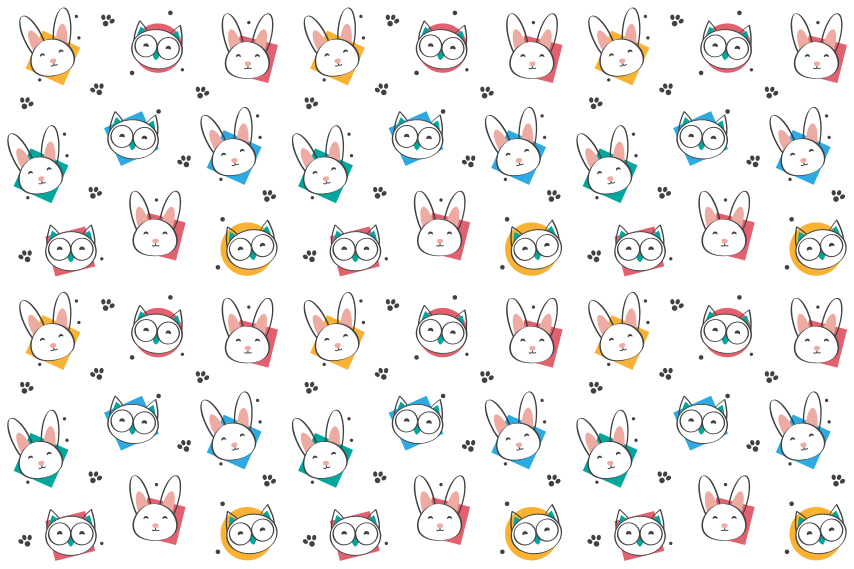 Gyvūnų vinilo kilimėlis pelėdų ir triušių raštu - „Tenstickers“