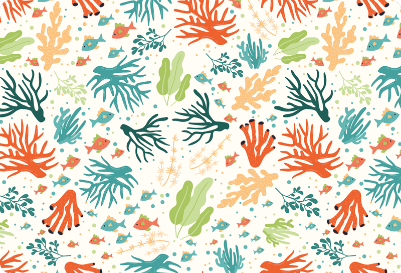 Gyvūnų vinilo kilimėlis spalvingas koralas - „Tenstickers“