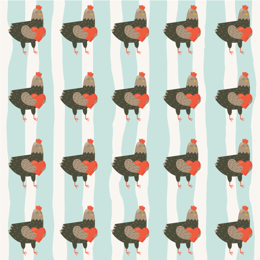 Gyvūnų vinilo kilimėlis su baltomis juostelėmis ir gaidžiais - „Tenstickers“