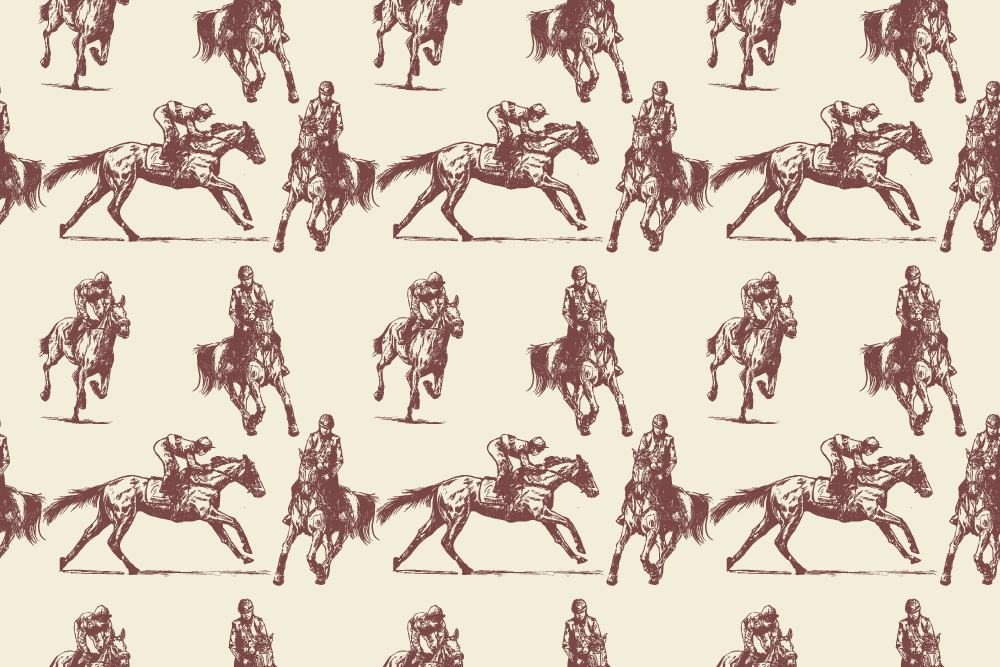 Gyvūnų vinilo kilimėlis su smėlio ir rudos arklių raštu - „Tenstickers“