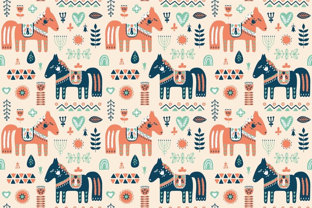 Gyvūnų vinilo kilimėlis Šiaurės lapai ant smėlio fono - „Tenstickers“