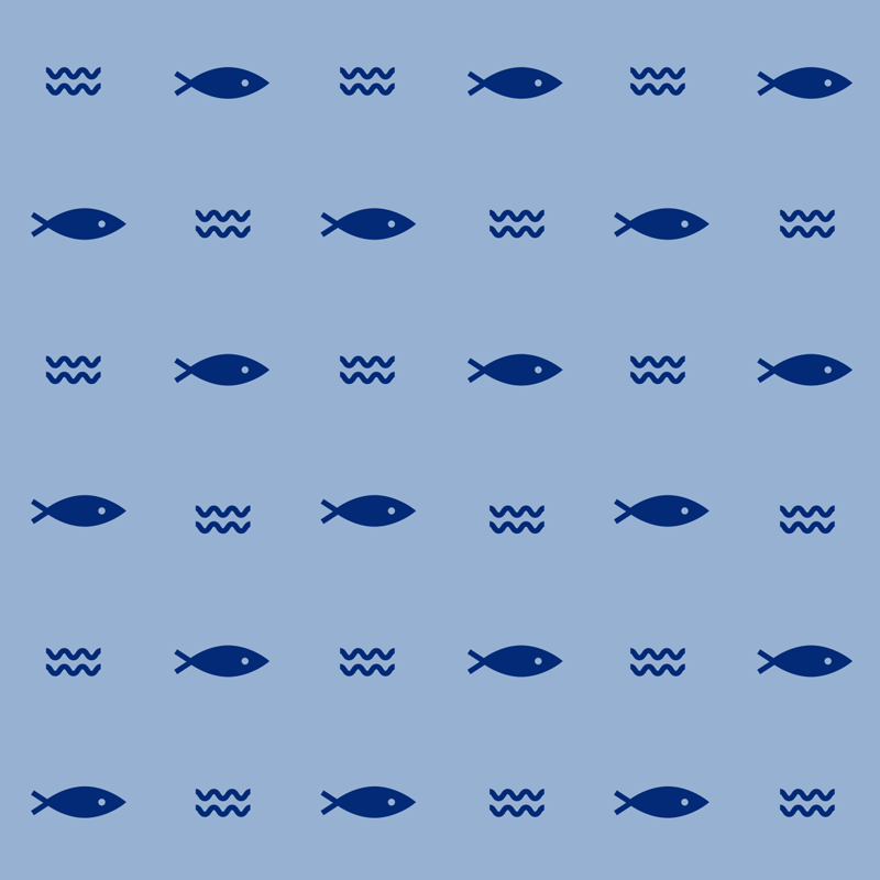 Gyvūnų vinilo kilimėlis su raštuotais žuvų motyvais - „Tenstickers“