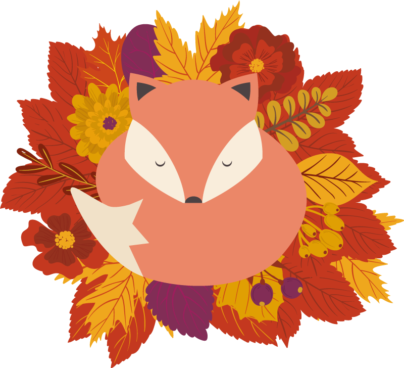 Gyvūnų vinilo kilimėlis lapų lapė - „Tenstickers“