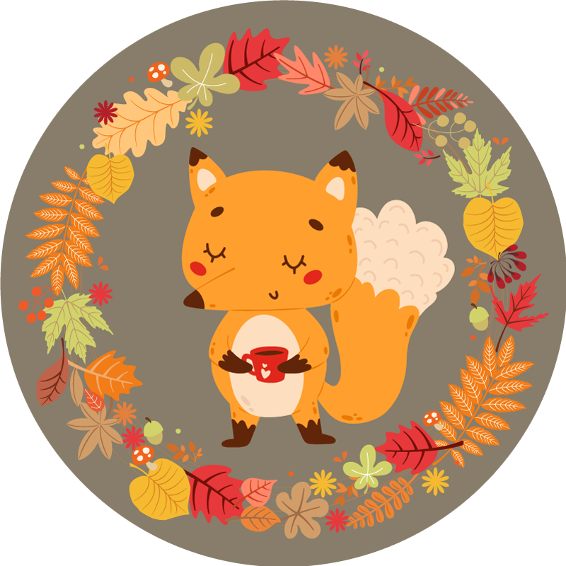 Gyvūnų vinilo kilimėlis su žavingu lapinu - „Tenstickers“