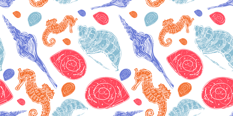 Gyvūnų vinilo kilimėlis spalvingi jūros gyvūnai - „Tenstickers“