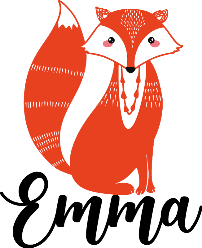 Gyvūnų vinilo kilimėlis su mielu lapės piešiniu - „Tenstickers“