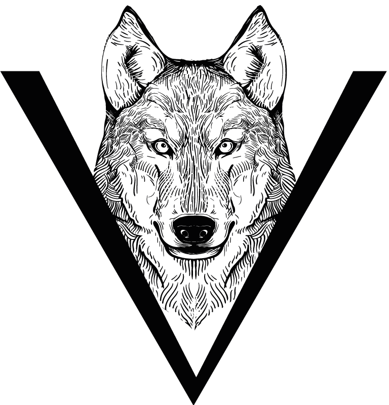 Gyvūnų vinilo kilimėlis su vilko iliustracija - „Tenstickers“