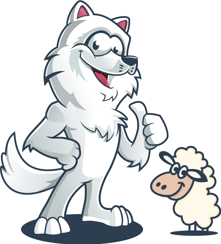 Gyvūnų vinilo kilimėlis džiaugsmingas vilkas - „Tenstickers“