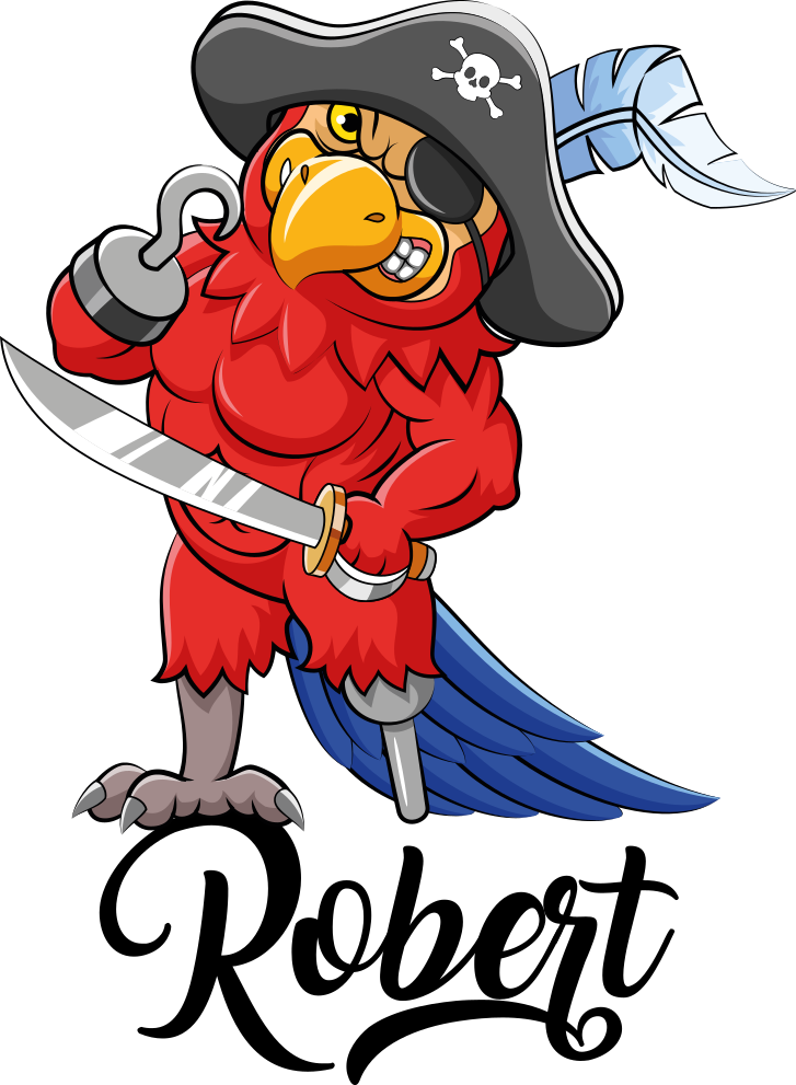 Gyvūnų vinilo kilimėlis su piratų papūga - „Tenstickers“