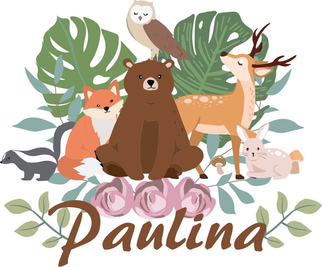 Gyvūnų vinilo kilimėlis miško gyvūnų susibūrimas - „Tenstickers“