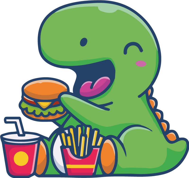 Žalias laimingas dinozauras gyvūnų vinilo kilimėlis - „Tenstickers“