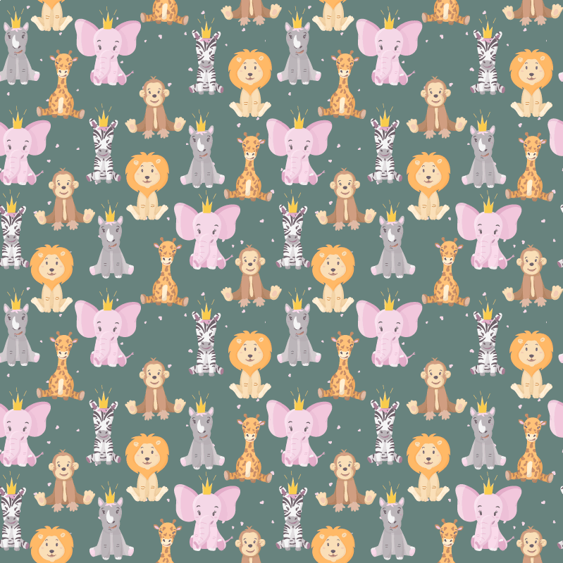 Gyvūnų vinilo kilimėlis Žavingi gyvūnų bruožai - „Tenstickers“