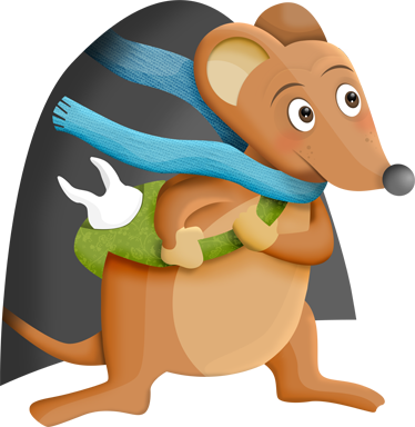 Gyvūnų vinilo kilimėlis su dantimis pelė. - „Tenstickers“