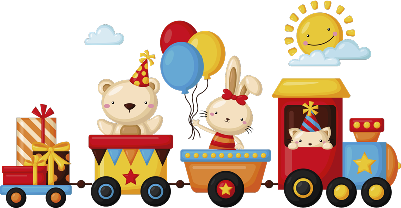 Gyvūnų vinilo kilimėlis gyvūnų traukiniu - „Tenstickers“