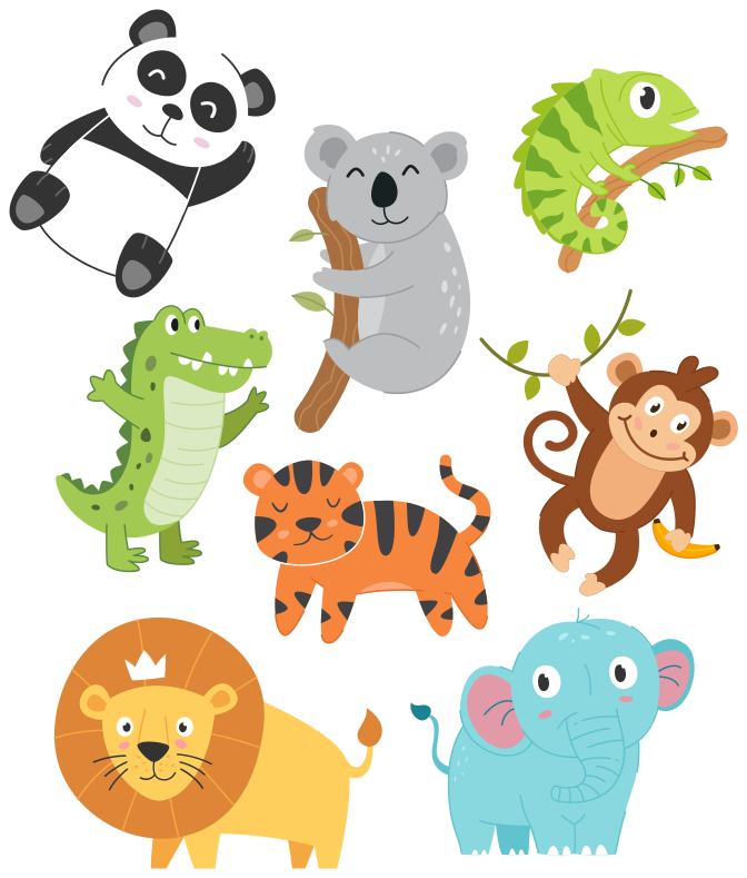 Gyvūnų vinilo kilimėlis su pieštomis rudens gyvūnais - „Tenstickers“