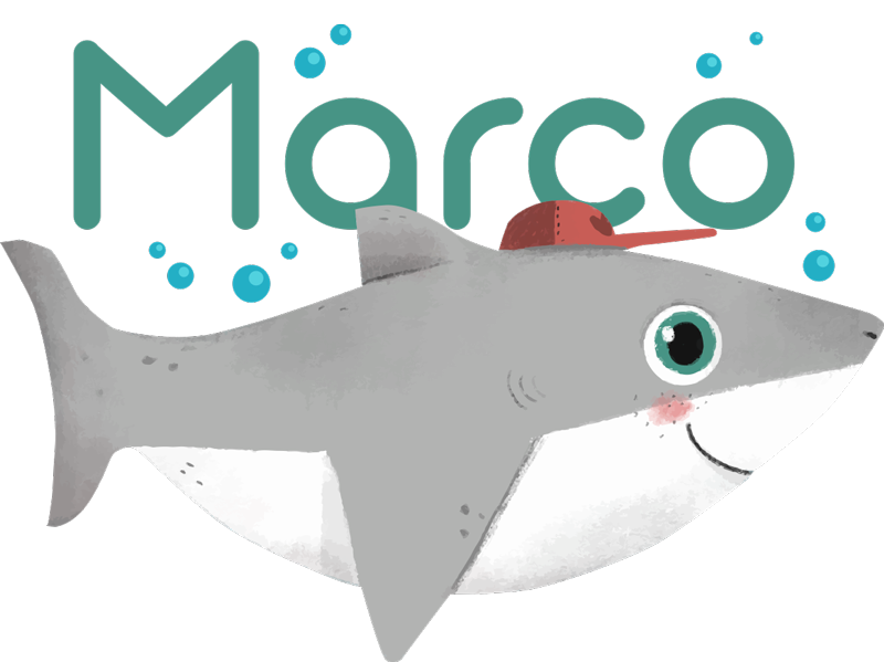 Gyvūnų vinilo kilimėlis kūdikio rykliuko su vardu - „Tenstickers“