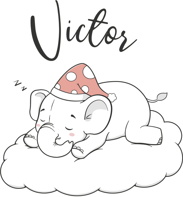 Gyvūnų vinilo kilimėlis su debesų drambliu - „Tenstickers“