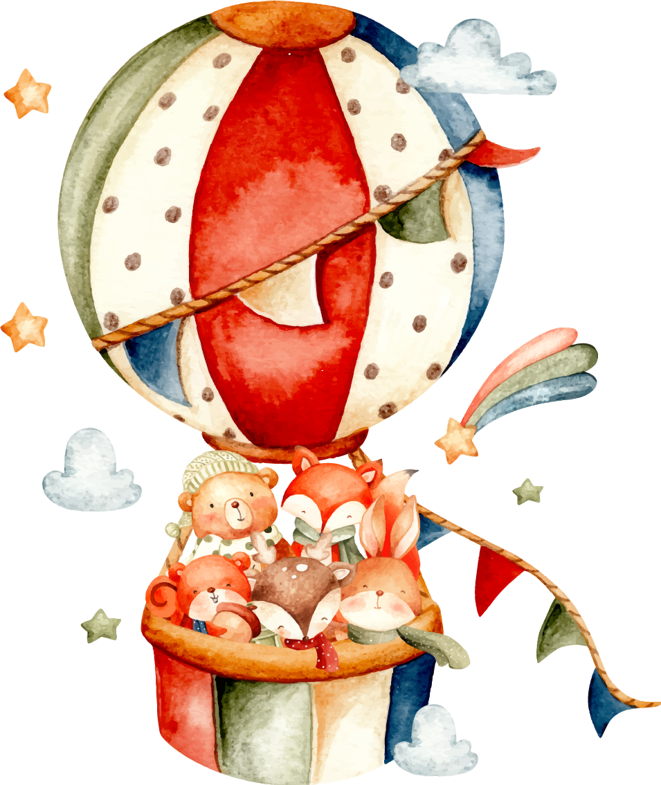 Gyvūnų vinilo kilimėlis su spalvingais balionais - „Tenstickers“