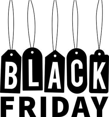 Black friday vinilo kilimėlis juodai baltu tekstu - „Tenstickers“