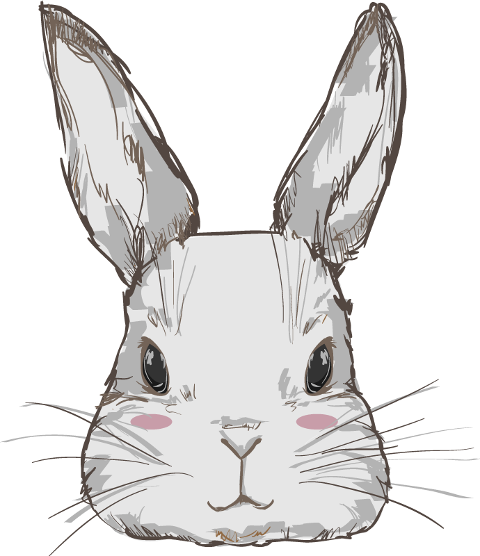 Gyvūnų vinilo kilimėlis mielo triušio galva - „Tenstickers“