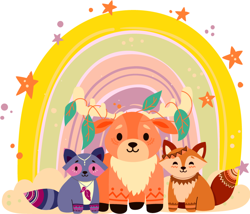 Gyvūnų vinilo kilimėlis Žavingų padarų trio - „Tenstickers“