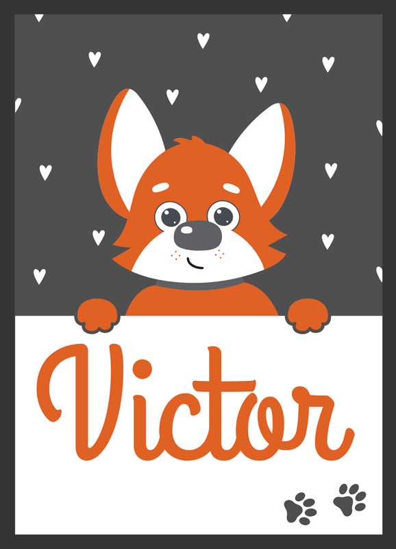 Gyvūnų vinilo kilimėlis šuniukų vaikams su vardu - „Tenstickers“