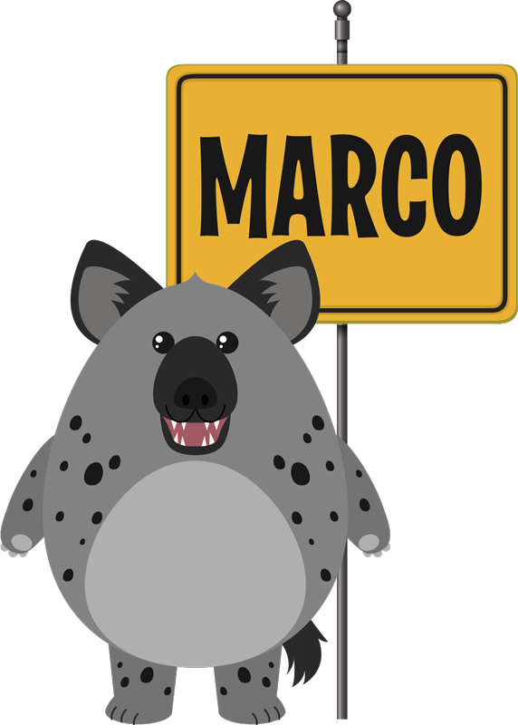 Gyvūnų vinilo kilimėlis su hiena vardu - „Tenstickers“