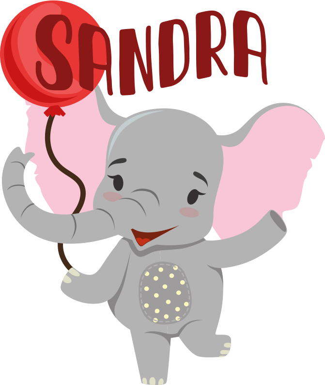 Gyvūnų vinilo kilimėlis dramblio ir baliono - „Tenstickers“