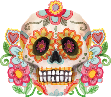 Halloween kilimėlis aquarella gėlių kaukė - „Tenstickers“