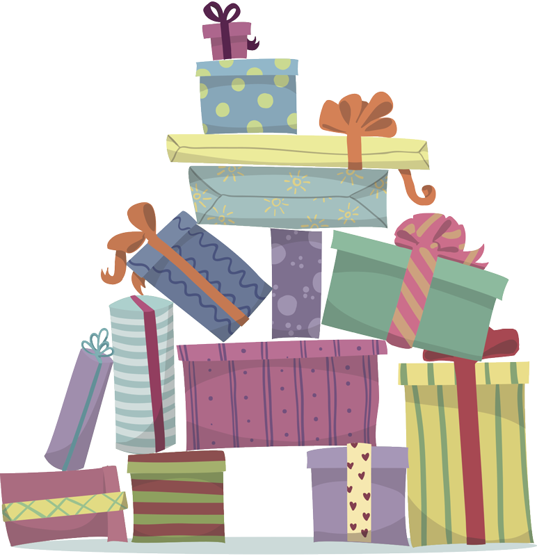 Kalėdinis kilimėlis dovanų kalnas - „Tenstickers“