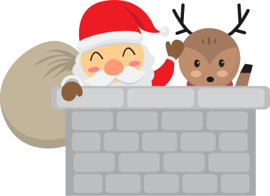 Kalėdinis kilimėlis su seneliu Šalčiu ir elniukais - „Tenstickers“