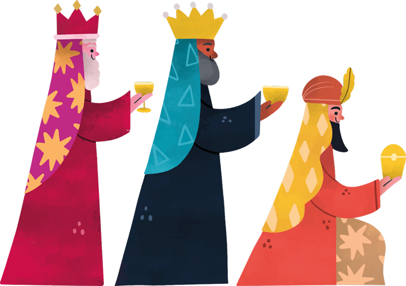 Kalėdinis kilimėlis akvareliniai trys karaliai - „Tenstickers“