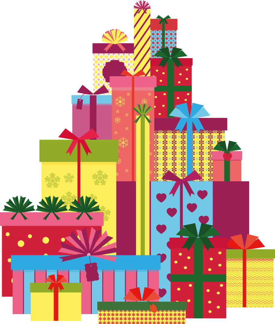 Kalėdinis kilimėlis didelė dovanų dėžių krūva - „Tenstickers“