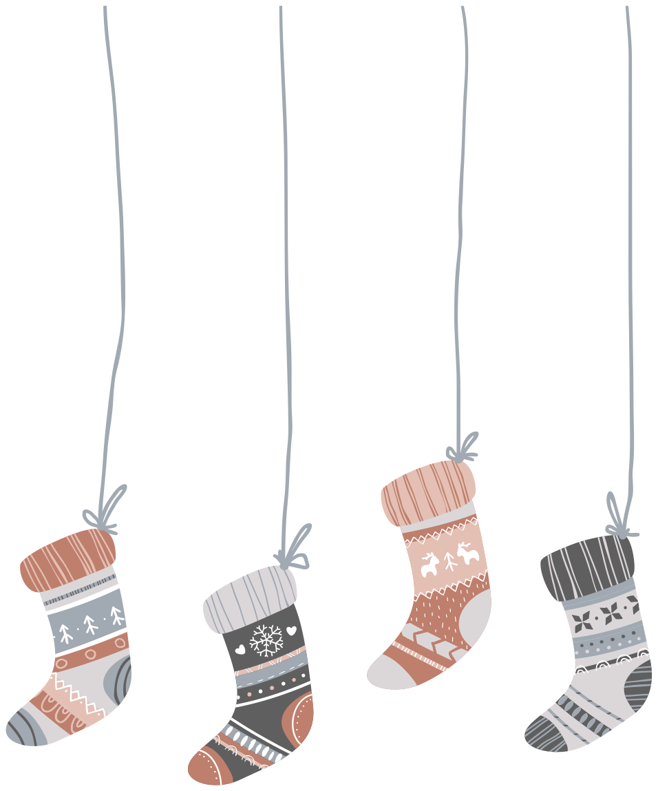 Kalėdinis kilimėlis su kalėdinėmis kojinėmis - „Tenstickers“