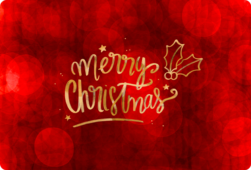 Kalėdinis kilimėlis raudoname nešiojamame kompiuteryje - „Tenstickers“