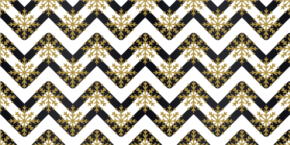 Kalėdinis kilimėlis su auksiniais snaigėmis zigzagais - „Tenstickers“